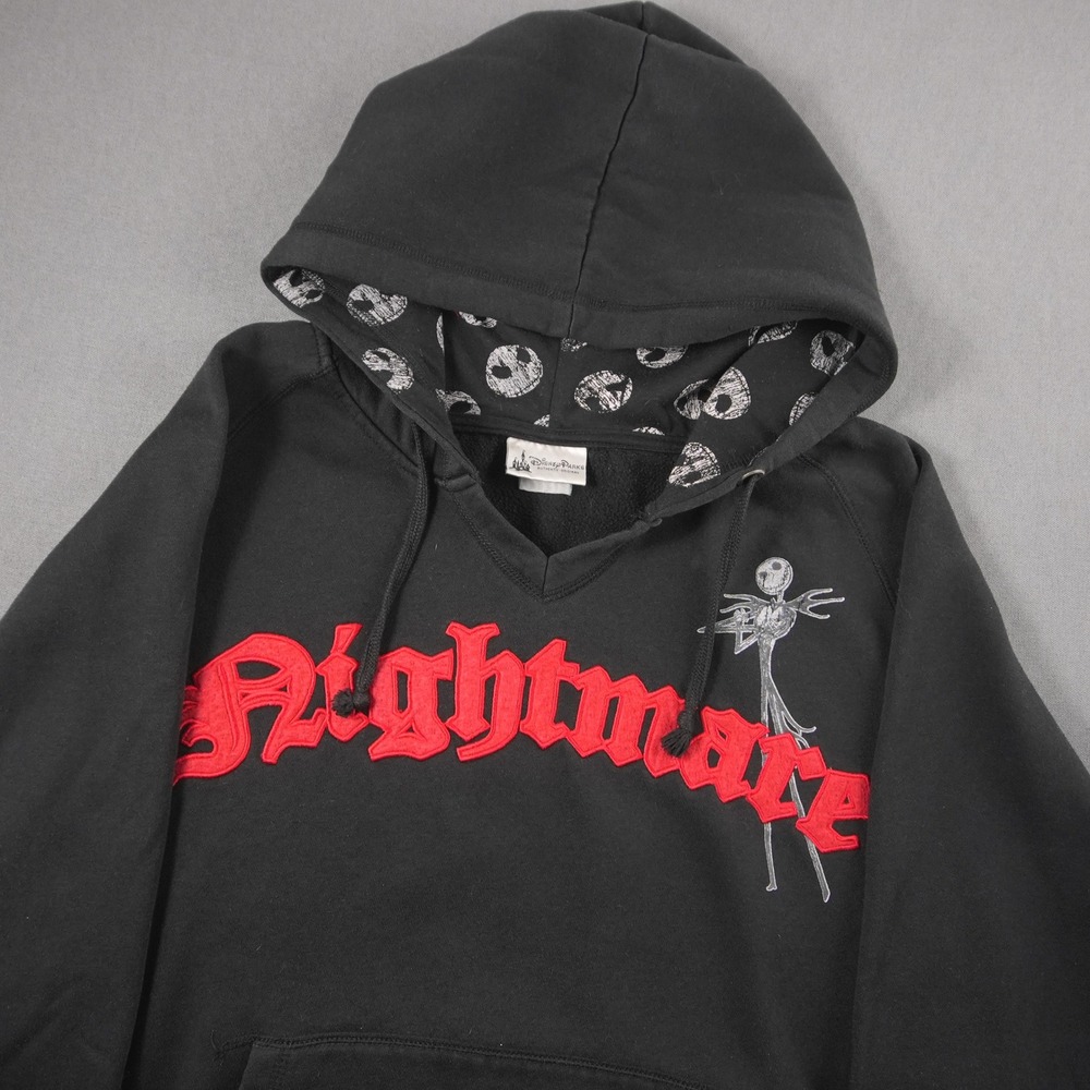 Nightmare Before Christmas Embroidered Jack Skellington Hoodie Men XL Disney